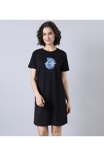 Aila Women's Sleepwear Black Dress