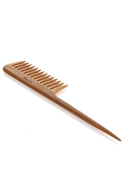 DARIK Beech Wood Quality Wooden Comb, Model 4 (Wide Tooth with Bottles)