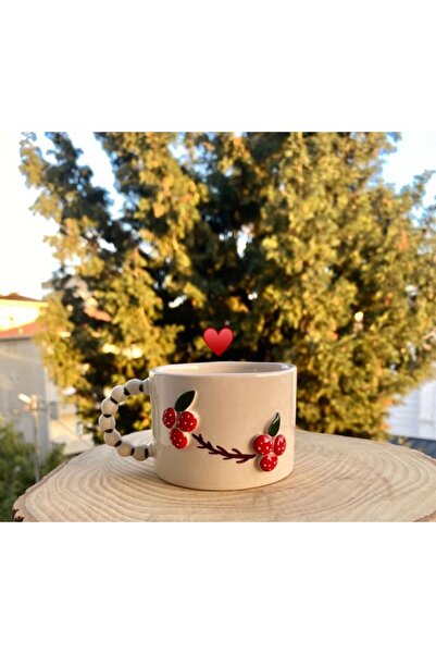DDHANDMADE Handmade Ceramic Tea Coffee Cup Dbl Turkish Coffee Cup Mug Flower of Luck, Gift Kokina