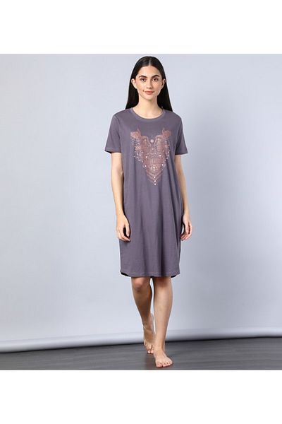 Aila Women's Sleepwear Grey Dress