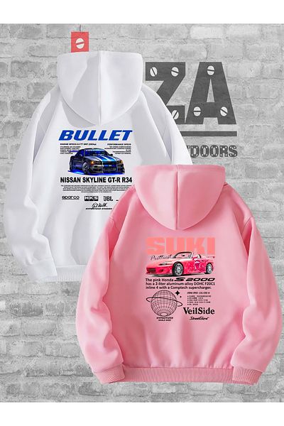 Joza Outdoors Hanorac cu glugă Lover Bullet Design pentru bărbați și femei - Set combinat de 2 cupluri