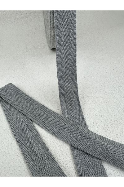 paşateks since 1995 şekil 5 Meters Gray Cotton Herringbone Strip - 2 Cm