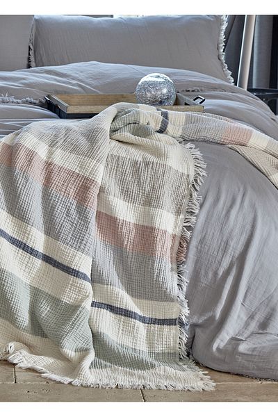 Dantela Gloria Cotton Muslin Double Bedspread - Soft