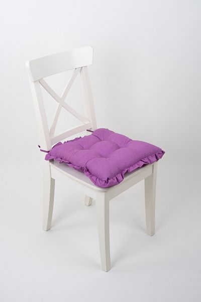 ALTINPAMUK Purple Frilly Pouf chair - Lace-up cushion, 42x42cm