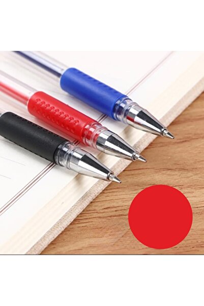 TOYGAR 12 Plastic Pens with Red Gel Tips - Ballpoint