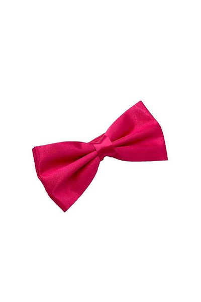 Brianze Fuchsia Pink Satin Bow Tie - Solid Color