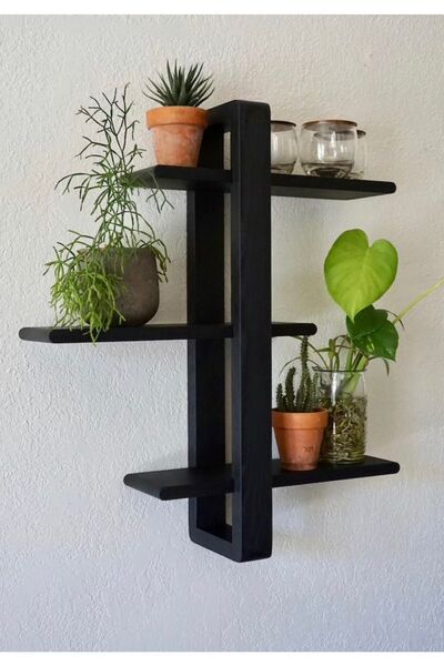 one design Ahşap Raf Çiçeklik Dekoratif Ahşap Raf