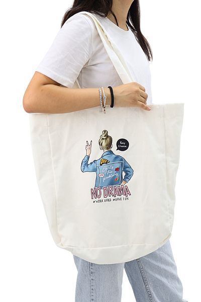 ICONE BAG Geantă tote pentru femei cu imprimeu alb pentru fete cu volum mare
