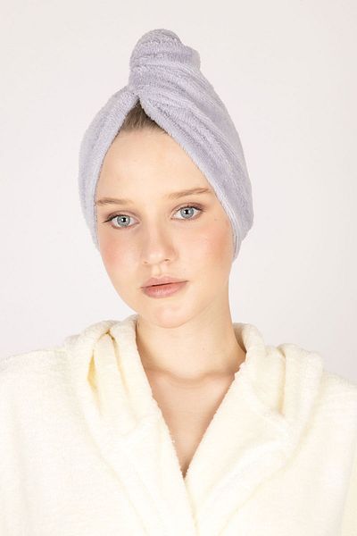 Beyzateks Tekstil Luxury Buttoned Towel Hair Dryer Cap