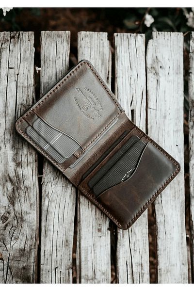 Safir Leather Δερμάτινο πορτοφόλι Chocalate Effect