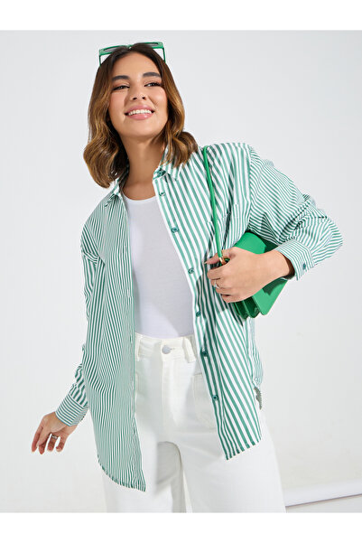 Styli Striped Dropped Shoulder Oversized Shirt