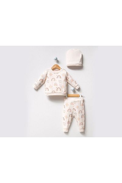 Bubbles RAINBOW PRINTED SHOULDER BATTED 2-PIECE SET