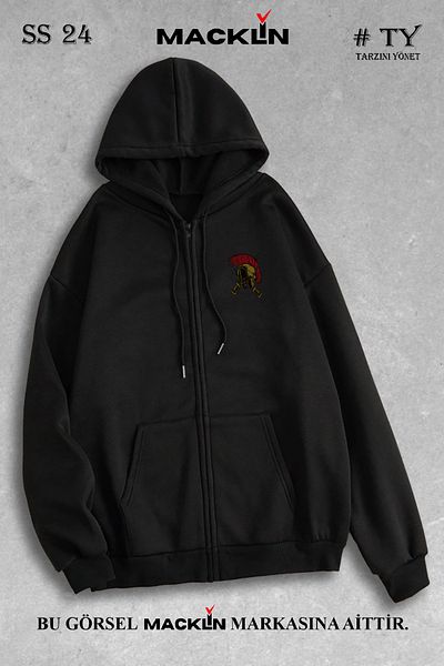 macklin Φούτερ με φερμουάρ με κουκούλα Titan Printed Unisex - Μπουφάν Fleece