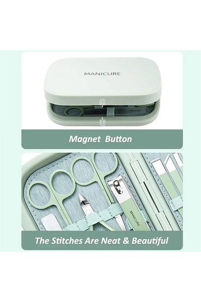 gaman Water Green 18 Piece Professional Manicure and Pedicure Set - Garbon Steel New Design