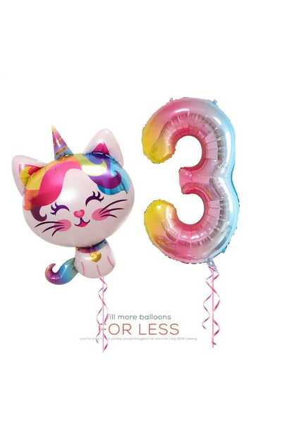 DÜVENCİ TİCARET Сладък комплект балони за рожден ден с котки