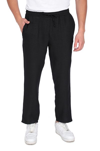 Sh Mağazacılık Men's Slash Cotton High Thin Summer - Elastic Waist Ankle Length Trousers