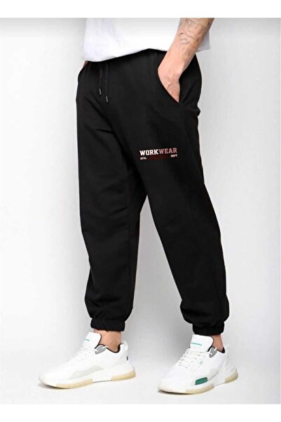 NETTENSTORE Erkek Oversize Basic Eşofman Altı Siyah