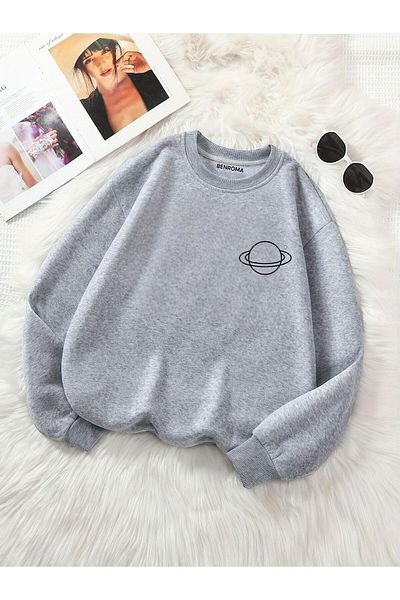 BENROMA Φούτερ Unisex Oversize - Crew Neck, Saturn Printed