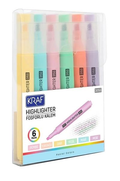 Modellino 6-piece Triangle Pastel Colors Highlighter - 315g Highlighter Set