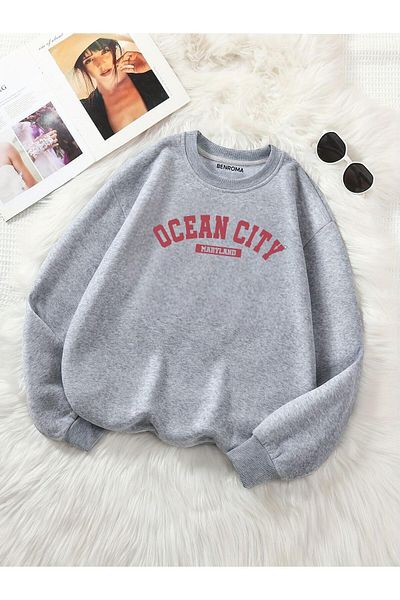 BENROMA Φούτερ Ocean City Unisex Oversize - Printed Crew Neck