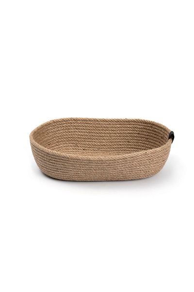 Handmade Opia Jute Wicker Bread Basket, 100% Handmade, Wicker, Jute, Cotton, Vegan
