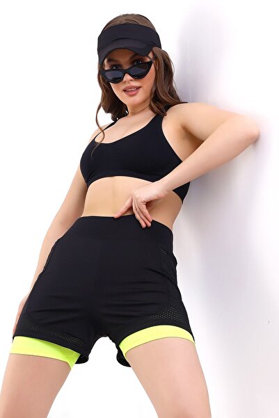 winmoda Kadın Taytlı Şort Fileli