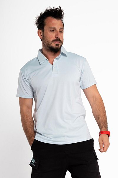 MAXI DRY Tricou cu gât polo pentru bărbați - transpirație excesivă, rezistentă la umiditate, strat dublu