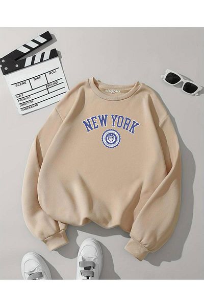 BENROMA Φούτερ Unisex New York Printed Oversize Crew Neck