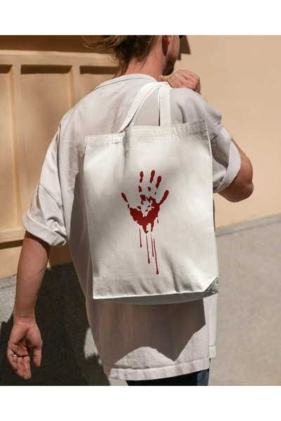 Fun Life Kanlı El Nakışlı Bez Çanta