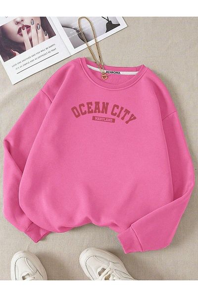 BENROMA Φούτερ Ocean City Unisex Oversize - Printed Crew Neck