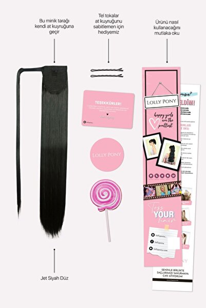 LOLLY PONY 55 Cm Fiber Straight Ponytail Jet Black