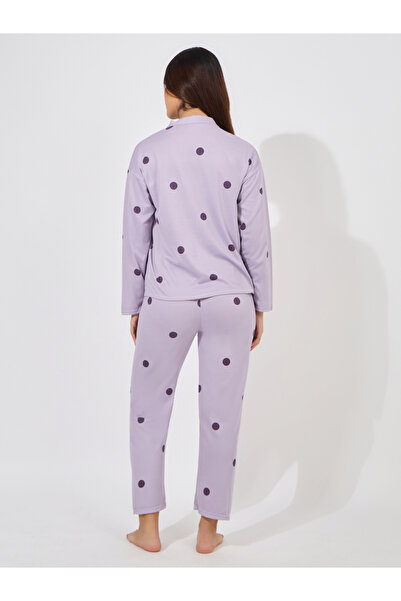 Take Two By Styli Polka Dot Print Long Sleeve Shirt & Pyjama Set