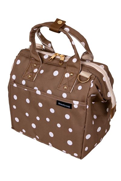 beautiful bag Изолирана водоустойчива термо чанта за носене на храна, кутия за обяд, кафява