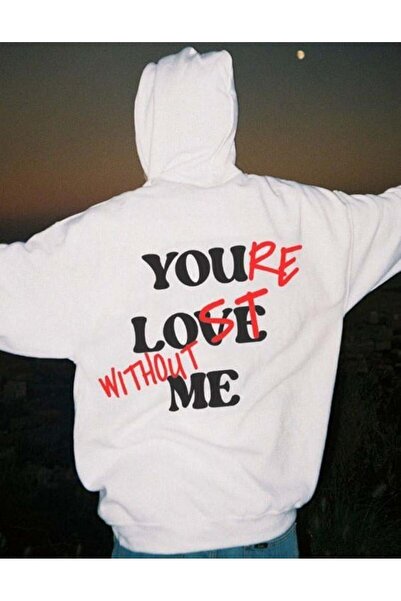 Toum Hanorac alb cu glugă cu imprimeu PMG SHOP Slagon