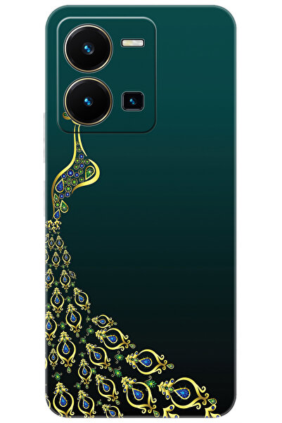 vivo Y22S / Y35 Uyumlu Kılıf Desen Baskılı Silikon Tavus Kuşu STK:540 CP-Z2a8WfZ