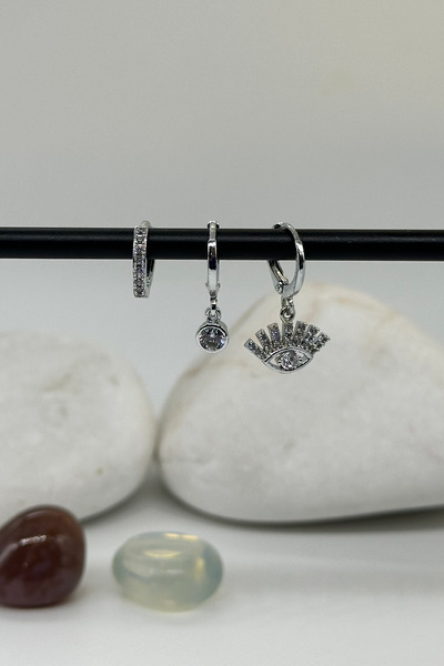 PSGT 3'LU   trendy Minimalist Hoop küpe kadınlar için zirkon taşlı