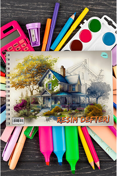 kutuTR Luxury 25x35 Picture Notebook - Wooden Cover, 110 Gr, 30 Sheets Rd010