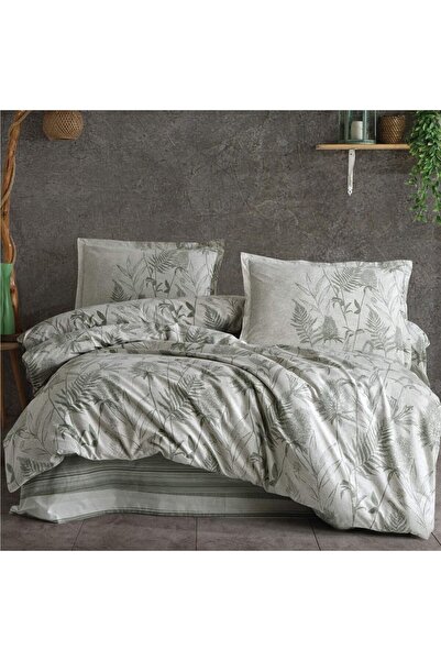 DENİZLİ ÇEYİZ Clasy Single Ranforce Duvet Cover Set Canvas Green