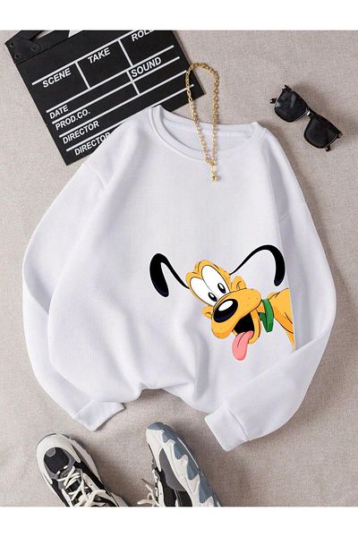 BENROMA Φούτερ Unisex Oversize Crew Neck - Cute Dog Printed