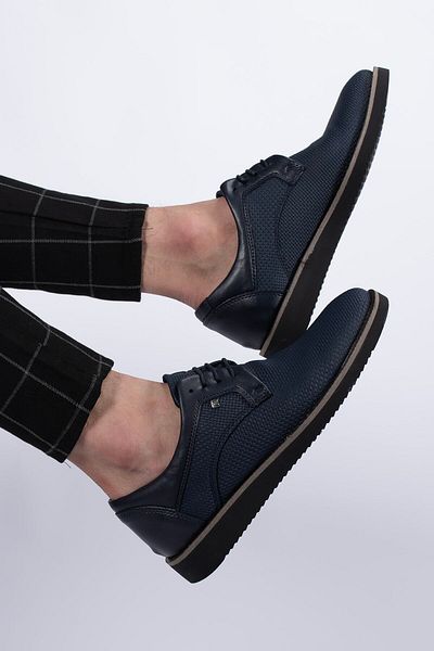 Riccon Ανδρικά παπούτσια casual 0012192   Navy Blue Braided