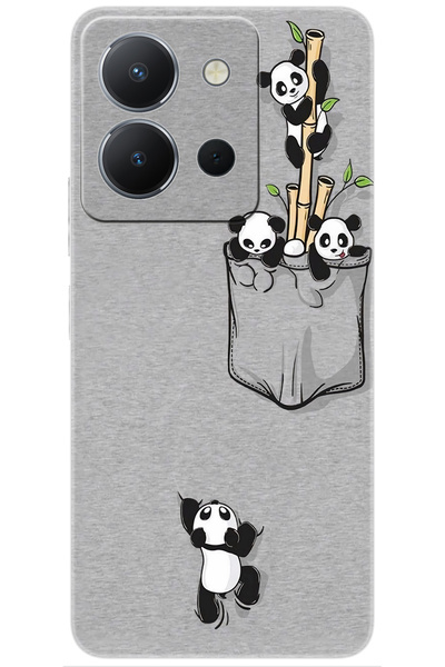 vivo Y36 (V2247) Uyumlu Kılıf Desen Baskılı Silikon Pandalar STK:749 CP-vyoaObb