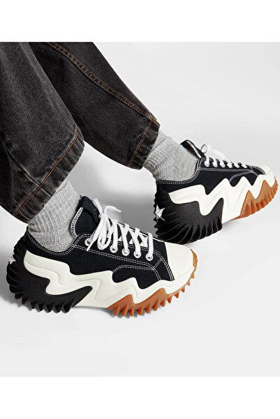 Converse Black Run Star Motion Canvas - Pantofi casual de damă cu platformă scurtă