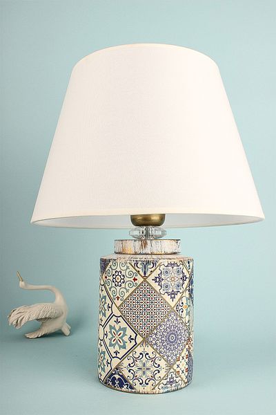 Hmydesign White Ceramic Lampshade - Lent Patterned, Handmade
