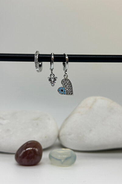 PSGT Minimalist Hoop Earrings 3-piece - Zircon Stone, Trendy Women's