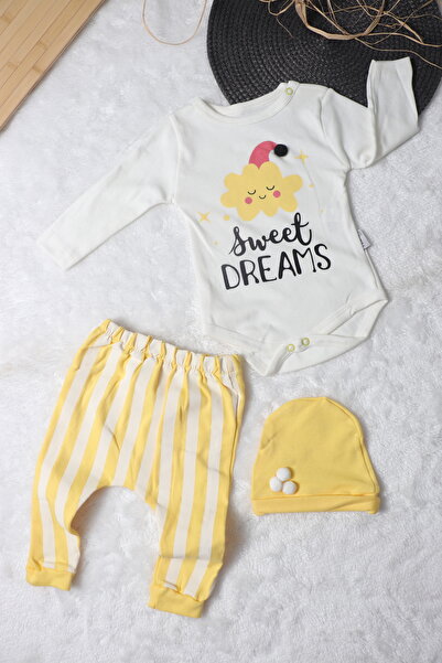 Bulut Baby طقم بدلة مكونة من 3 قطع مطبوع عليها سحابة للفتيات الصغيرات