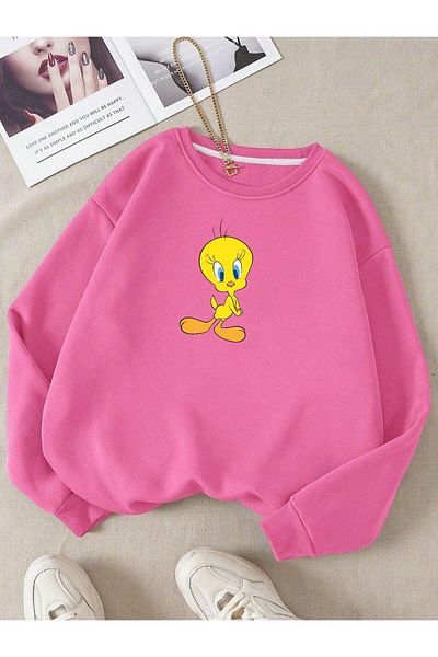 BENROMA Φούτερ Unisex Oversize Crew Neck - Cute Character Printed