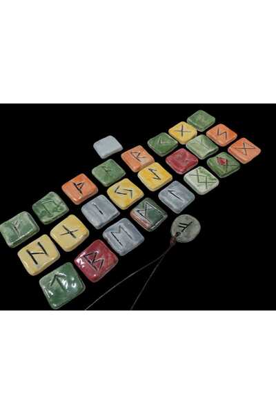 Azura Tasarım Rune Taş Seti Seramik El Yapımı