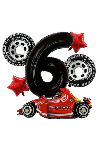 DÜVENCİ TİCARET Age Set - Foil Balloon with Race Car