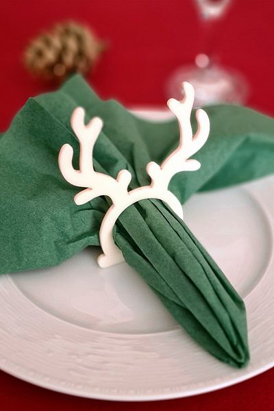 Story Deer Antlers 6 τμχ Κρεμ Χρώμα Ακρυλικό Δαχτυλίδι Χαρτοπετσέτας Δαχτυλίδι Χαρτοπετσέτας