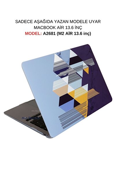 Mcstorey Macbook Air Kılıf 13.6 Inç M2-m3-m4 Uyumlu Tangram01nl (AİR 13.6") A2681 A3113 A3240 Ile Uyumlu